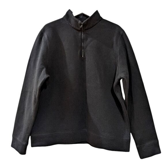 Toscano Men's Black Textured Knit 3/4 Zip Sweater Size XL - Picture 2 of 6